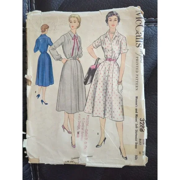 navy blue dress for baby girl McCall's Sewing Pattern M8553 Misses' Zip Front Dress with Sleeve & Length  Options main image 1
